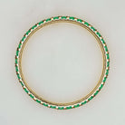 14K GOLD NATURAL RICH GREEN ONYX ETERNITY RING STACKABLE BAND THIN PAVE WEDDING