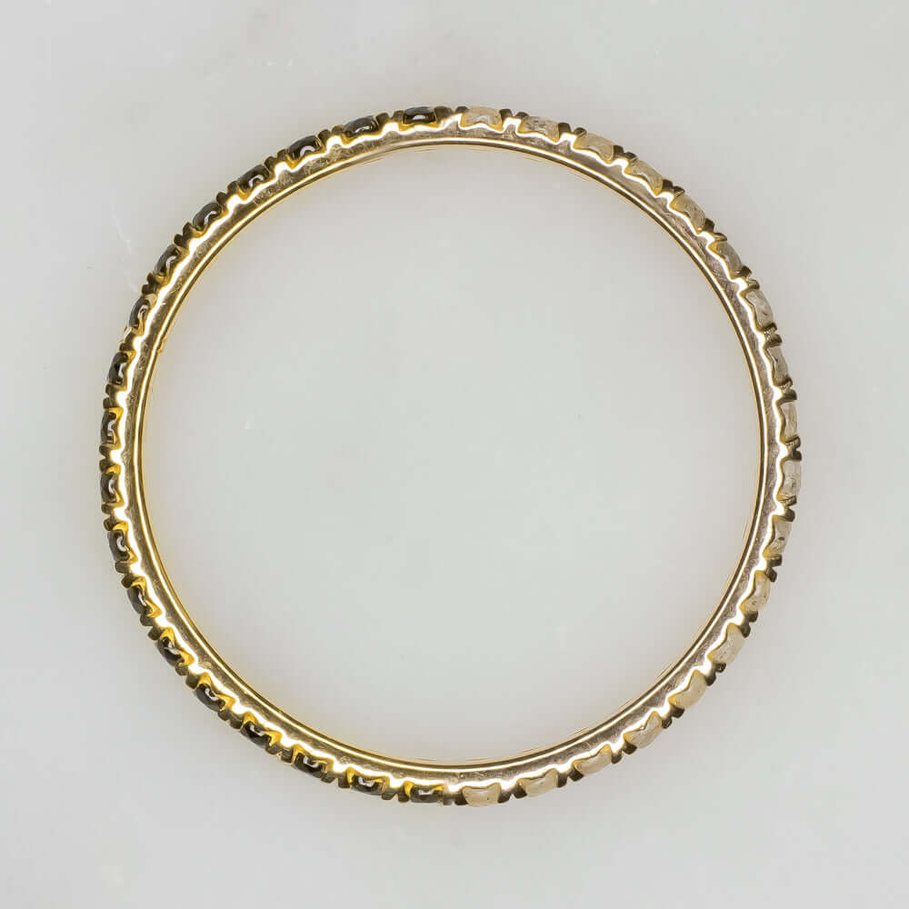 14K GOLD SPINEL LABRADORITE ETERNITY RING STACKABLE BAND WEDDING BLACK AND WHITE