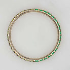 14K GOLD GREEN SAPPHIRE ONYX 2 COLOR ETERNITY RING STACKABLE BAND OMBRE GRADIENT