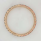 14K GOLD NATURAL RED ORANGE YELLOW SAPPHIRE STACKING RING OMBRE ETERNITY BAND