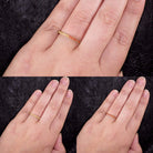 14K GOLD NATURAL RED ORANGE YELLOW SAPPHIRE STACKING RING OMBRE ETERNITY BAND