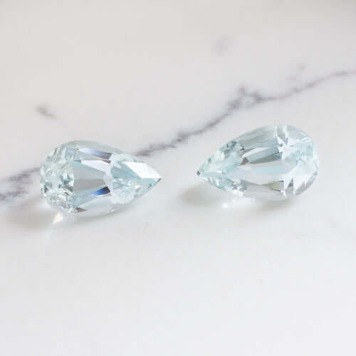 8.53ct AQUAMARINE PAIR DANGLE DROP EARRINGS PEAR CUT TEARDROP SHAPE LIGHT BLUE Ivy & Rose