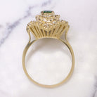 2.85ct DIAMOND TSAVORITE VINTAGE BALLERINA RING YELLOW GOLD STATEMENT COCKTAIL