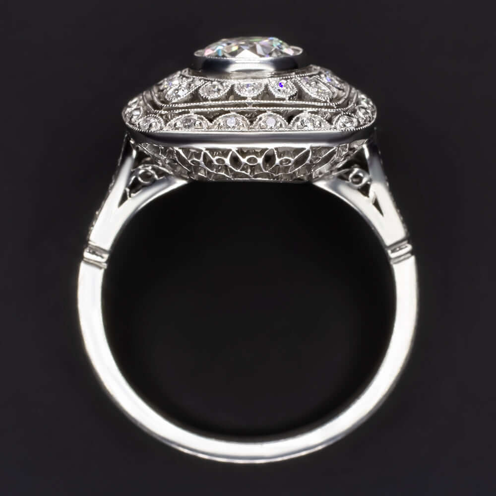 1.4c OLD EUROPEAN CUT DIAMOND RING PLATINUM ART DECO VINTAGE COCKTAIL ENGAGEMENT Ivy & Rose