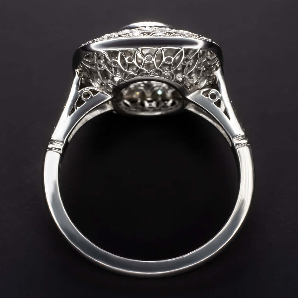 1.4c OLD EUROPEAN CUT DIAMOND RING PLATINUM ART DECO VINTAGE COCKTAIL ENGAGEMENT Ivy & Rose