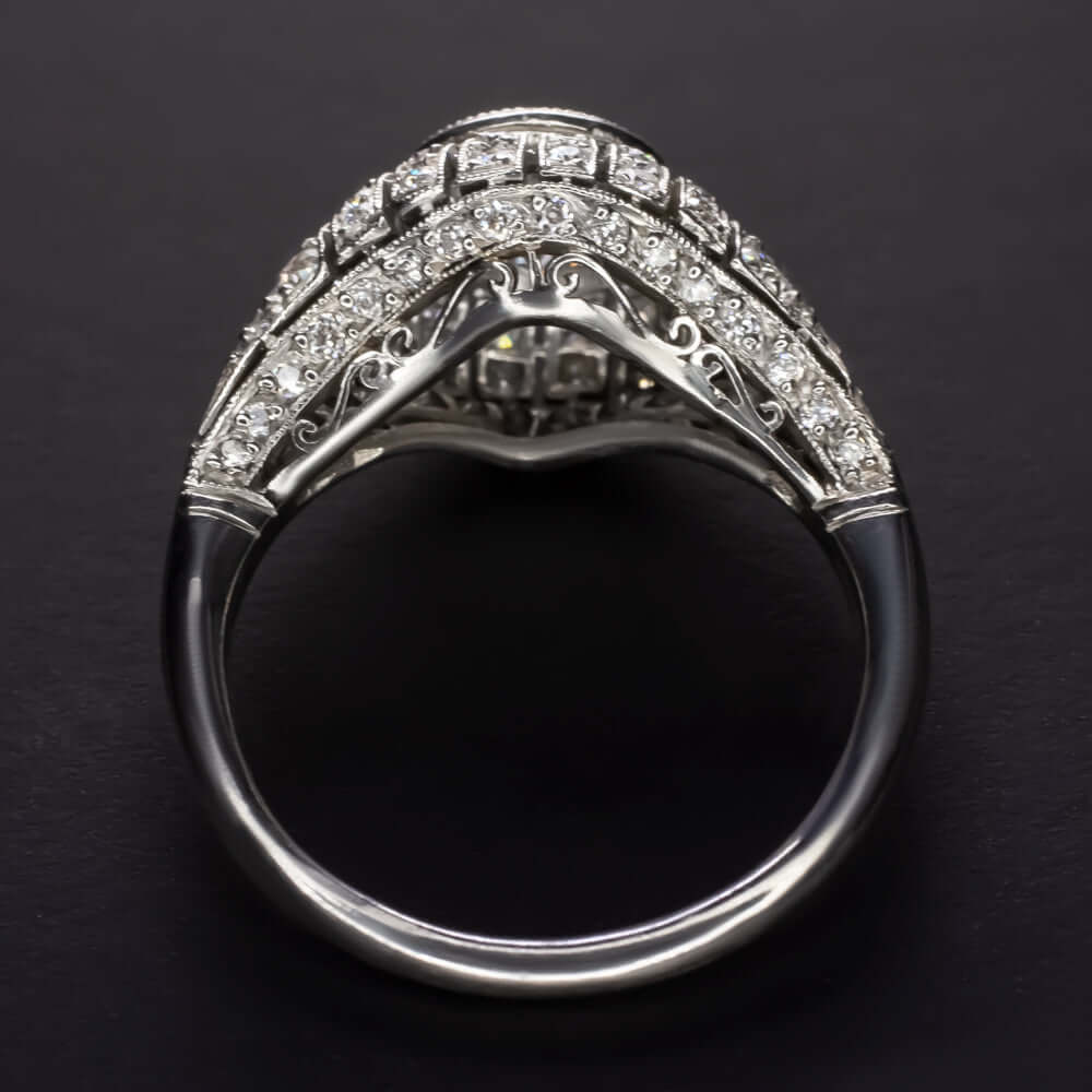 1.65ct CERT G VS DIAMOND ENGAGEMENT RING OLD EURO CUT PLATINUM VINTAGE STYLE