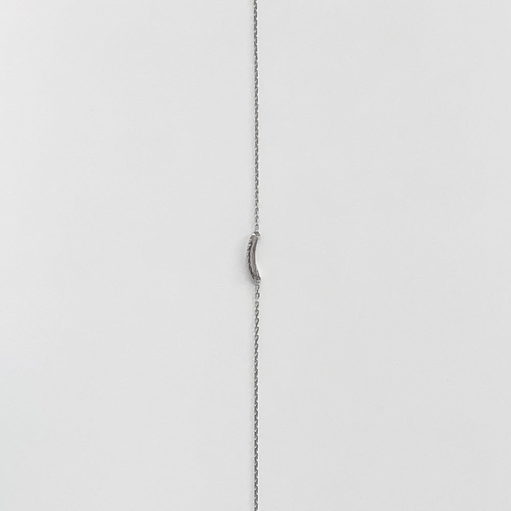 NATURAL DIAMOND BRACELET CURVED BAR MINIMALIST WHITE GOLD CHAIN SIMPLE JEWELRY