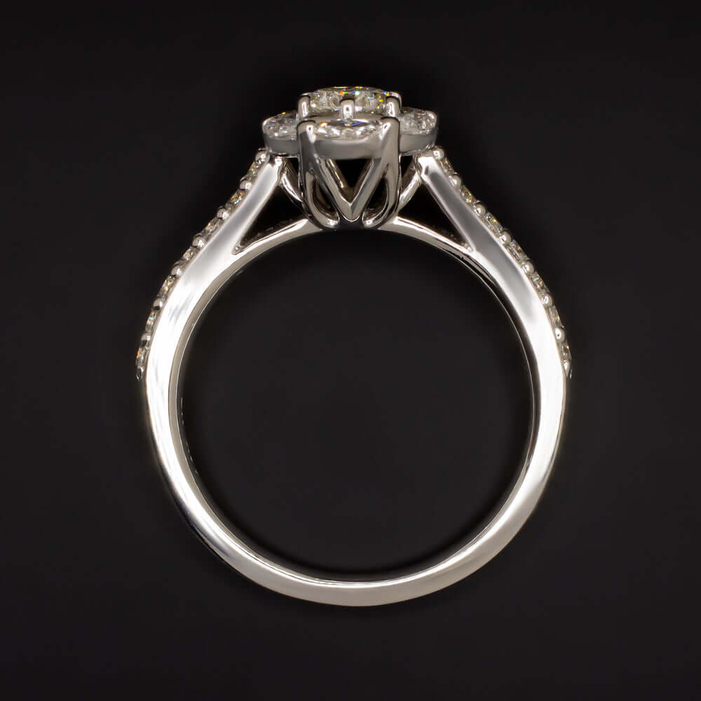 1.12ctw CELEBRITY CUT DIAMOND ENGAGEMENT RING MARQUISE HALO RADIANT STAR ROUND