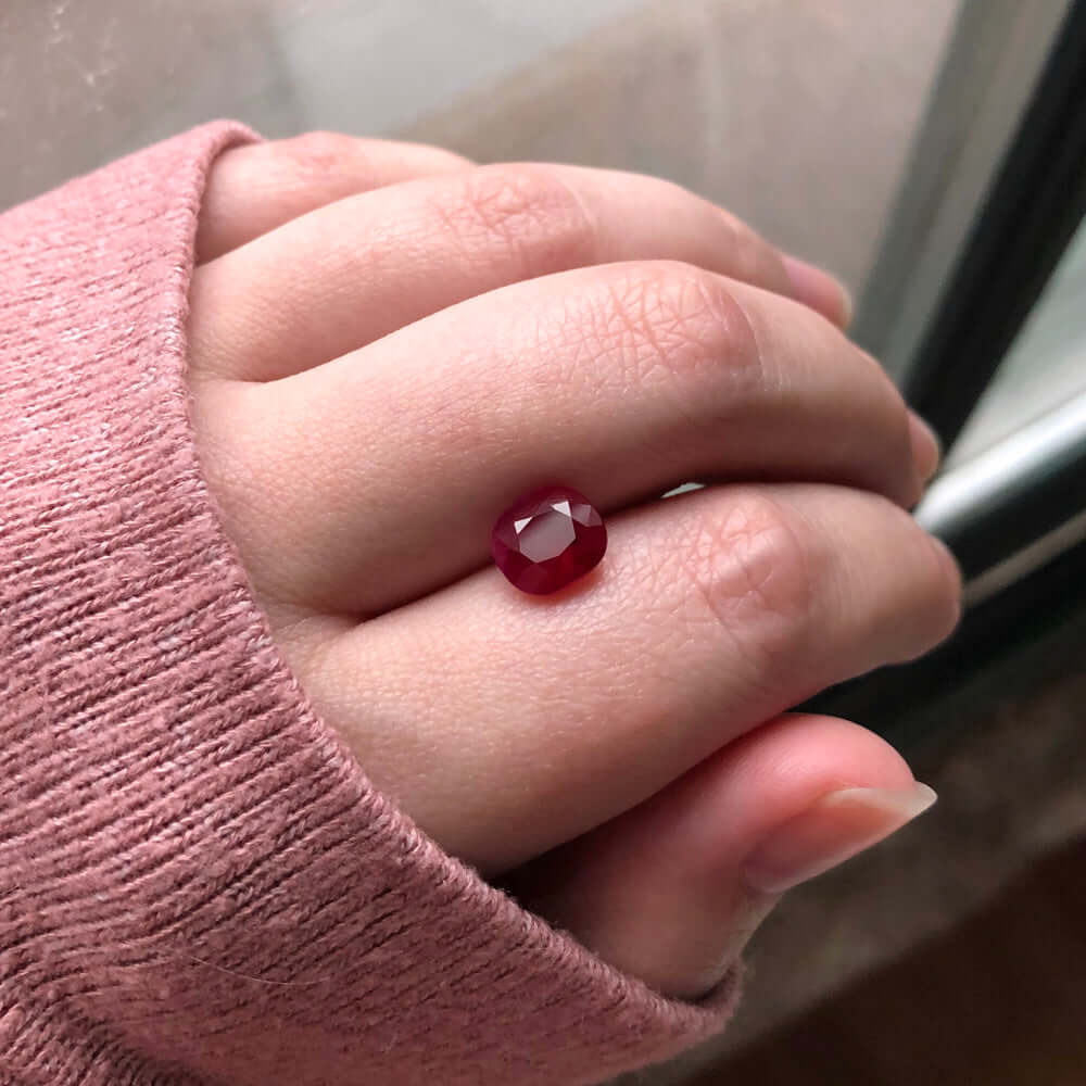 3 CARAT GIA CERTIFIED BURMA RICH RED RUBY CUSHION CUT NATURAL LOOSE 3ct MYANMAR