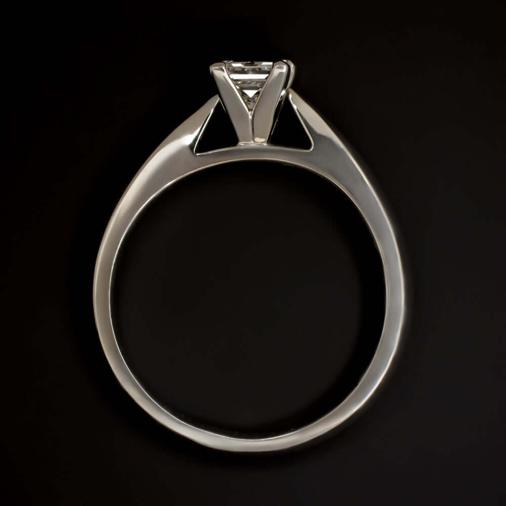 F VS1 PRINCESS CUT DIAMOND ENGAGMENT RING SOLITAIRE WHITE GOLD 1/2 CARAT CLASSIC
