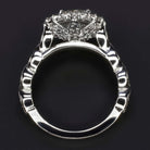 2 CARAT MOISSANITE NATURAL DIAMOND ENGAGEMENT RING WHITE GOLD HALO ROUND CUT 2ct