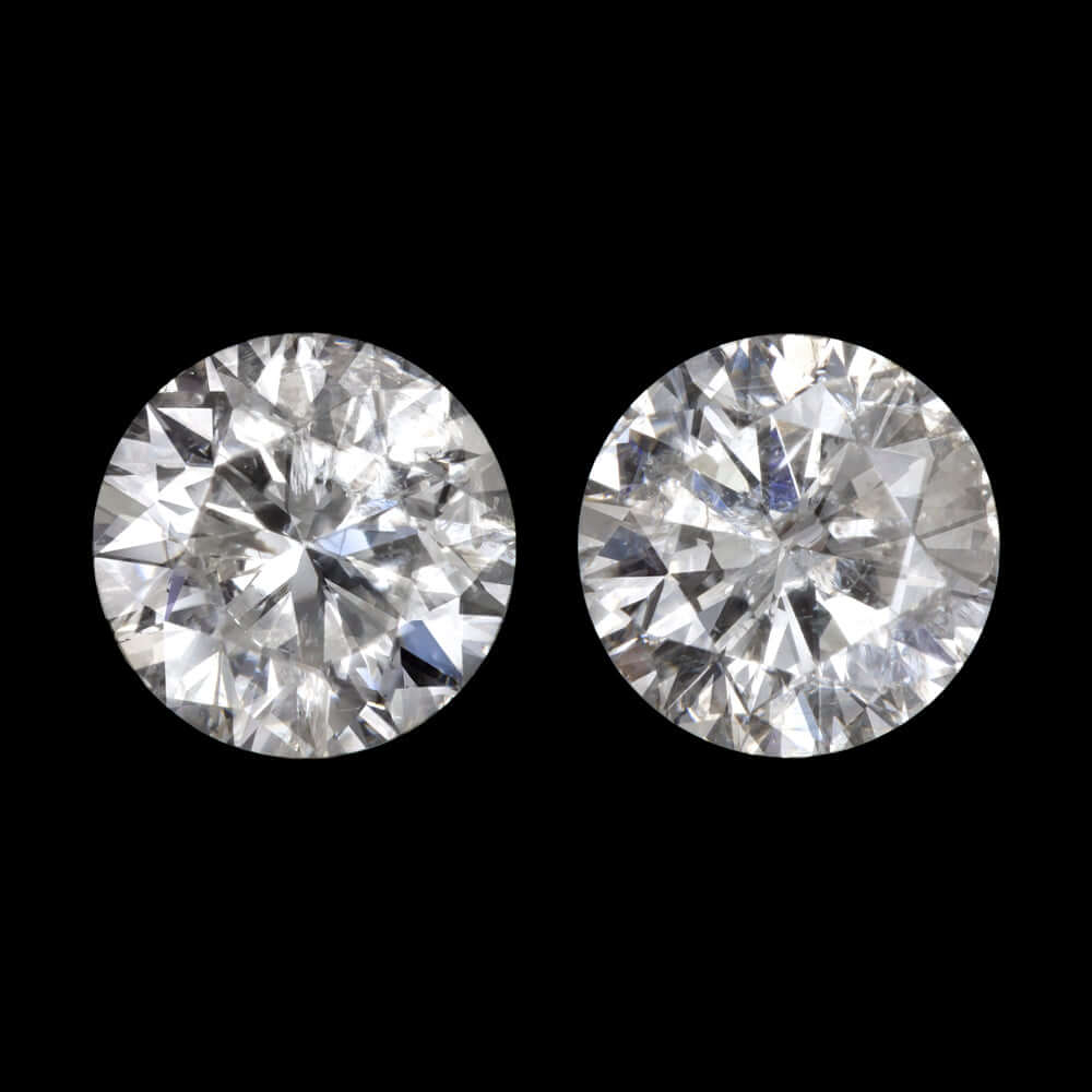 0.86ct VERY GOOD CUT NATURAL DIAMOND STUD EARRINGS ROUND BRILLIANT MATCHING PAIR