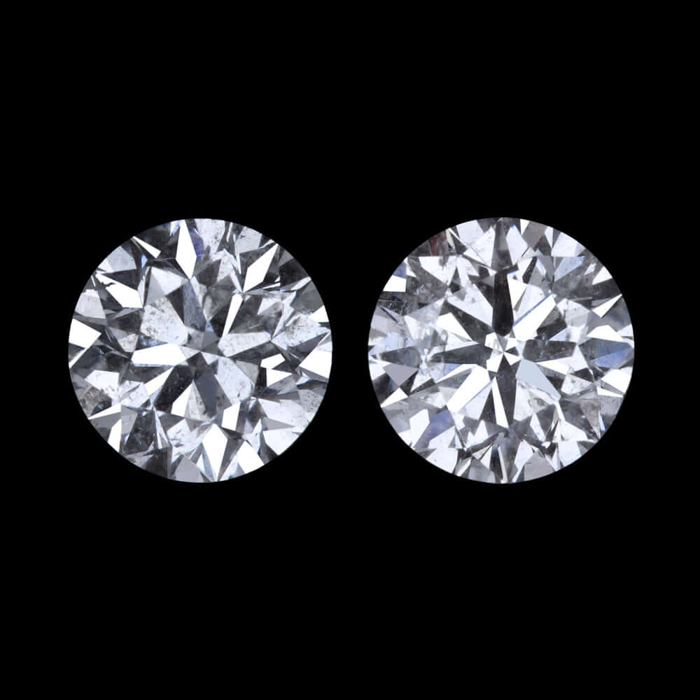 3/4 CARAT D-E EX CUT NATURAL DIAMOND STUD EARRINGS ROUND BRILLIANT MATCHING PAIR Ivy & Rose