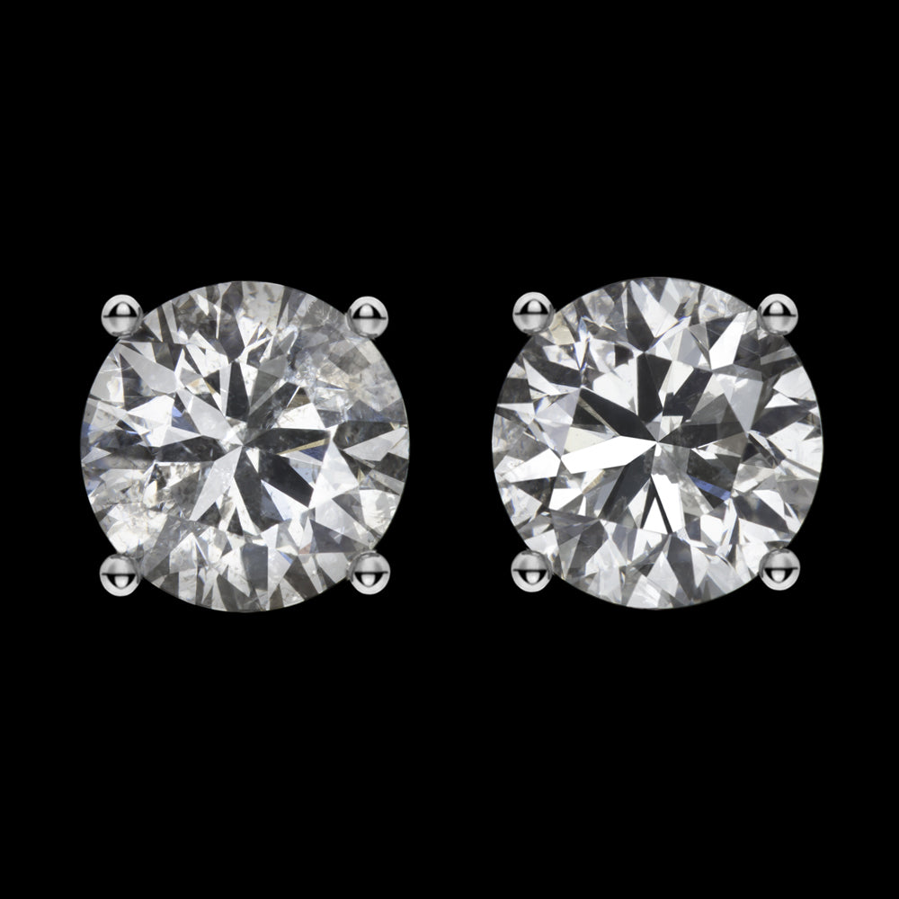 VERY GOOD CUT 0.72ct CLEAN NATURAL DIAMOND STUD EARRINGS ROUND 3/4 CARAT PAIR