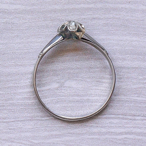 G VS2 OLD MINE CUT DIAMOND 18k ENGAGEMENT RING VINTAGE ANTIQUE SOLITAIRE CLASSIC