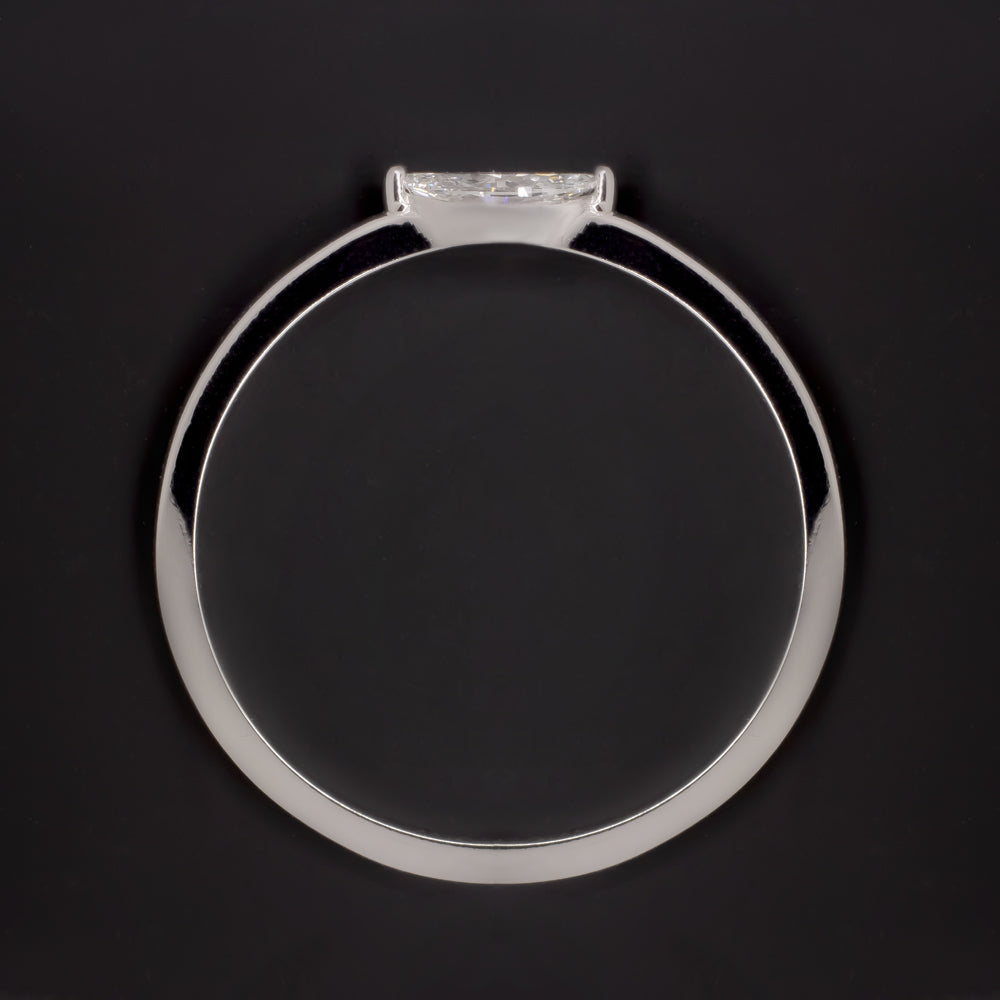MARQUISE CUT EAST WEST DIAMOND SOLITAIRE RING PROMISE ENGAGEMENT 14k WHITE GOLD
