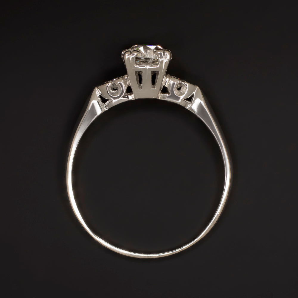 VINTAGE DIAMOND 0.88ct I SI2 ENGAGEMENT RING PLATINUM OLD EUROPEAN CUT ESTATE