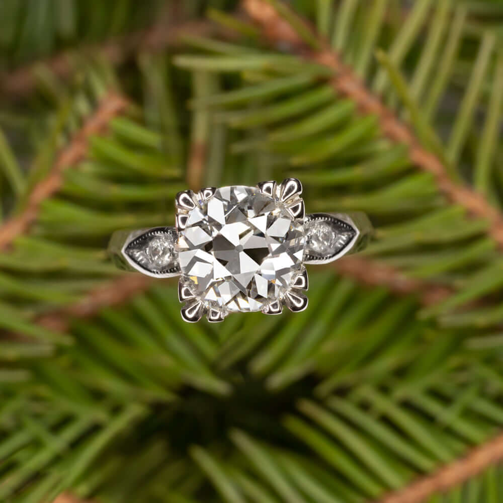1.75ct DIAMOND VINTAGE ENGAGEMENT RING G SI OLD EUROPEAN CUT CLASSIC WHITE GOLD