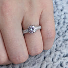 1.5ct PURPLE MOISSANITE NATURAL DIAMOND ENGAGEMENT RING WHITE GOLD VINTAGE STYLE Ivy & Rose