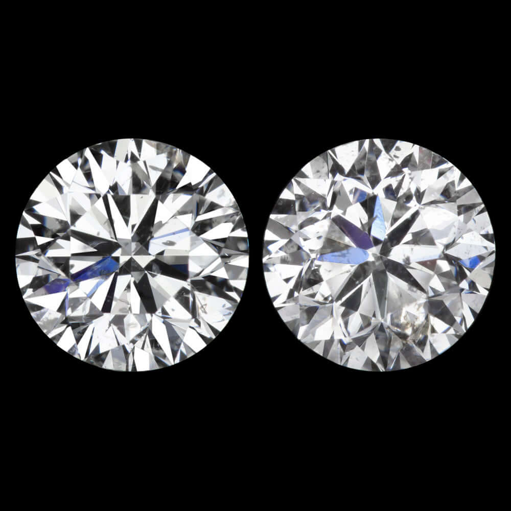 2.30ct CERTIFIED D-F SI DIAMOND STUD EARRINGS ROUND BRILLIANT CUT NATURAL PAIR
