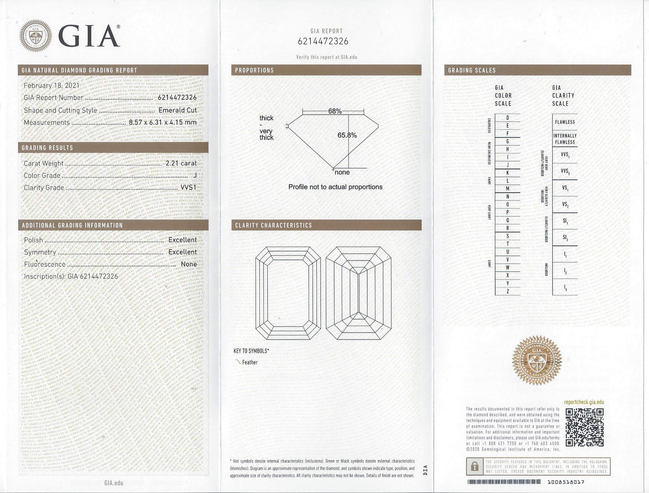 2.45ct GIA CERTIFIED J VVS1 DIAMOND ENGAGEMENT RING PLATINUM EMERALD CUT 2.5ct Ivy & Rose