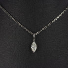 MARQUISE SHAPE CUT NATURAL DIAMOND NECKLACE MINIMALIST CHARM PENDANT 14k DAINTY