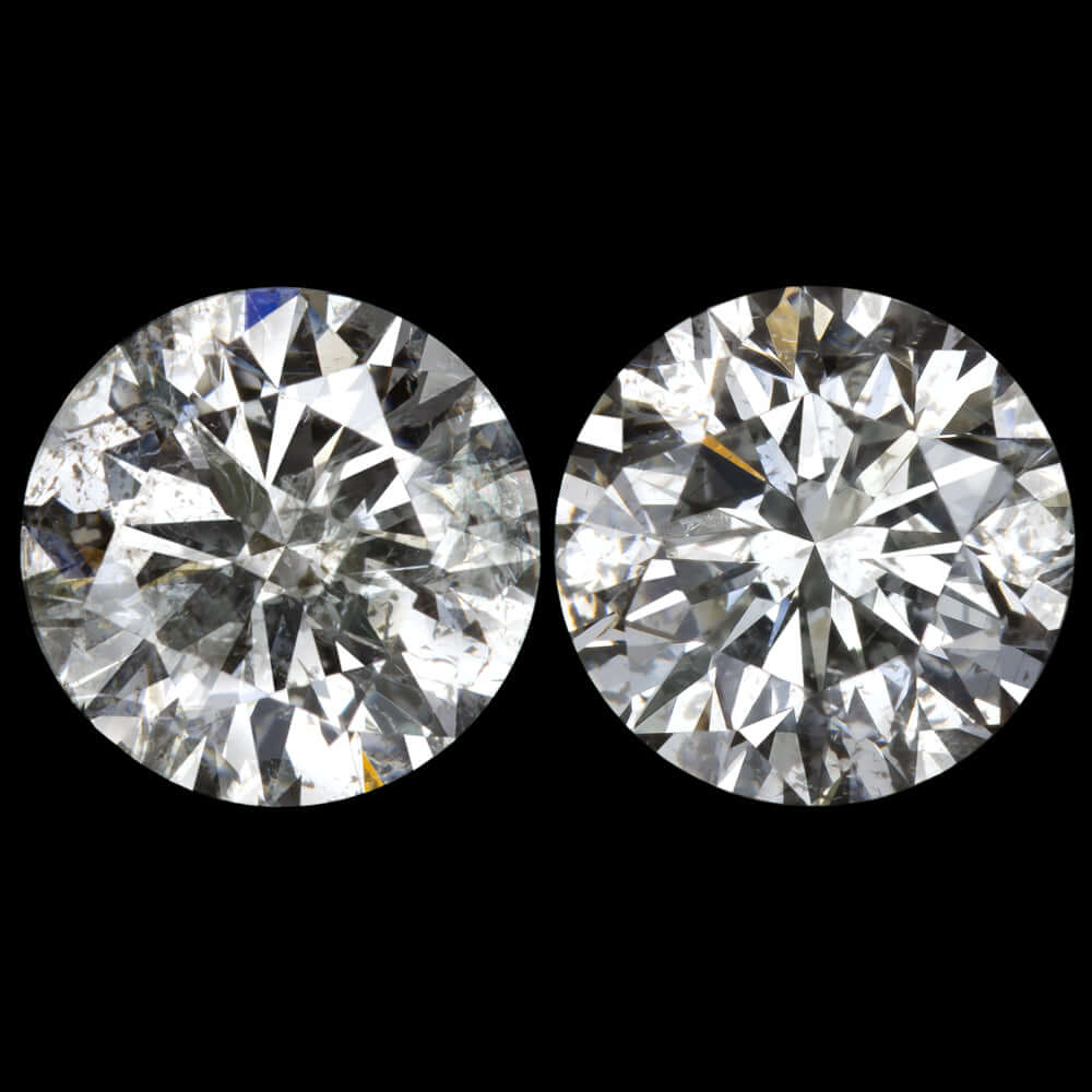 2.75ct VERY GOOD CUT NATURAL DIAMOND STUD EARRINGS ROUND BRILLIANT MATCHING PAIR Ivy & Rose