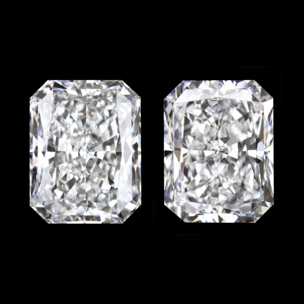 2ct GIA CERTIFIED G SI1-SI2 RADIANT CUT DIAMOND STUD EARRINGS PAIR NATURAL LOOSE