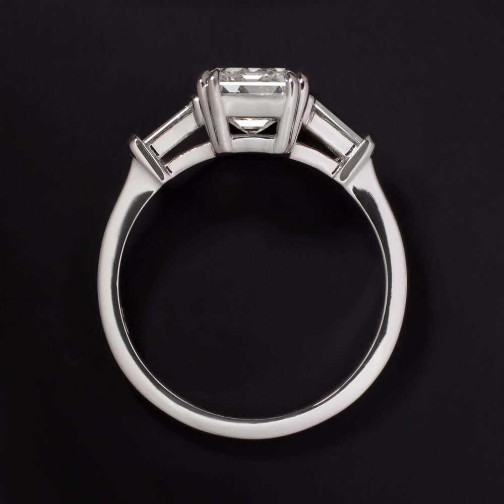 2.45ct GIA CERTIFIED J VVS1 DIAMOND ENGAGEMENT RING PLATINUM EMERALD CUT 2.5ct Ivy & Rose