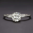 1.48ct H SI OLD EUROPEAN CUT DIAMOND ENGAGEMENT RING VINTAGE WHITE GOLD 1.5ct
