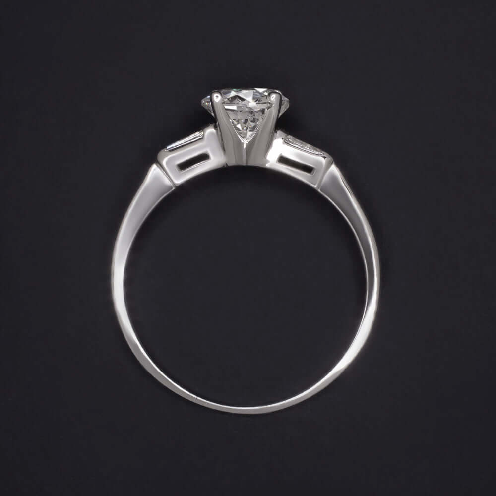 1.48ct H SI OLD EUROPEAN CUT DIAMOND ENGAGEMENT RING VINTAGE WHITE GOLD 1.5ct