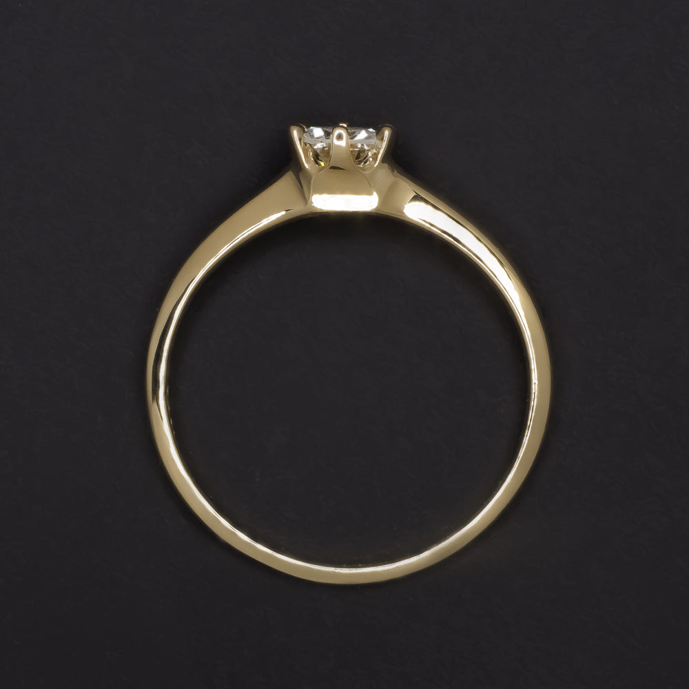 VINTAGE GIA CERTIFIED VS2 DIAMOND ENGAGEMENT RING ROUND YELLOW GOLD SOLITAIRE