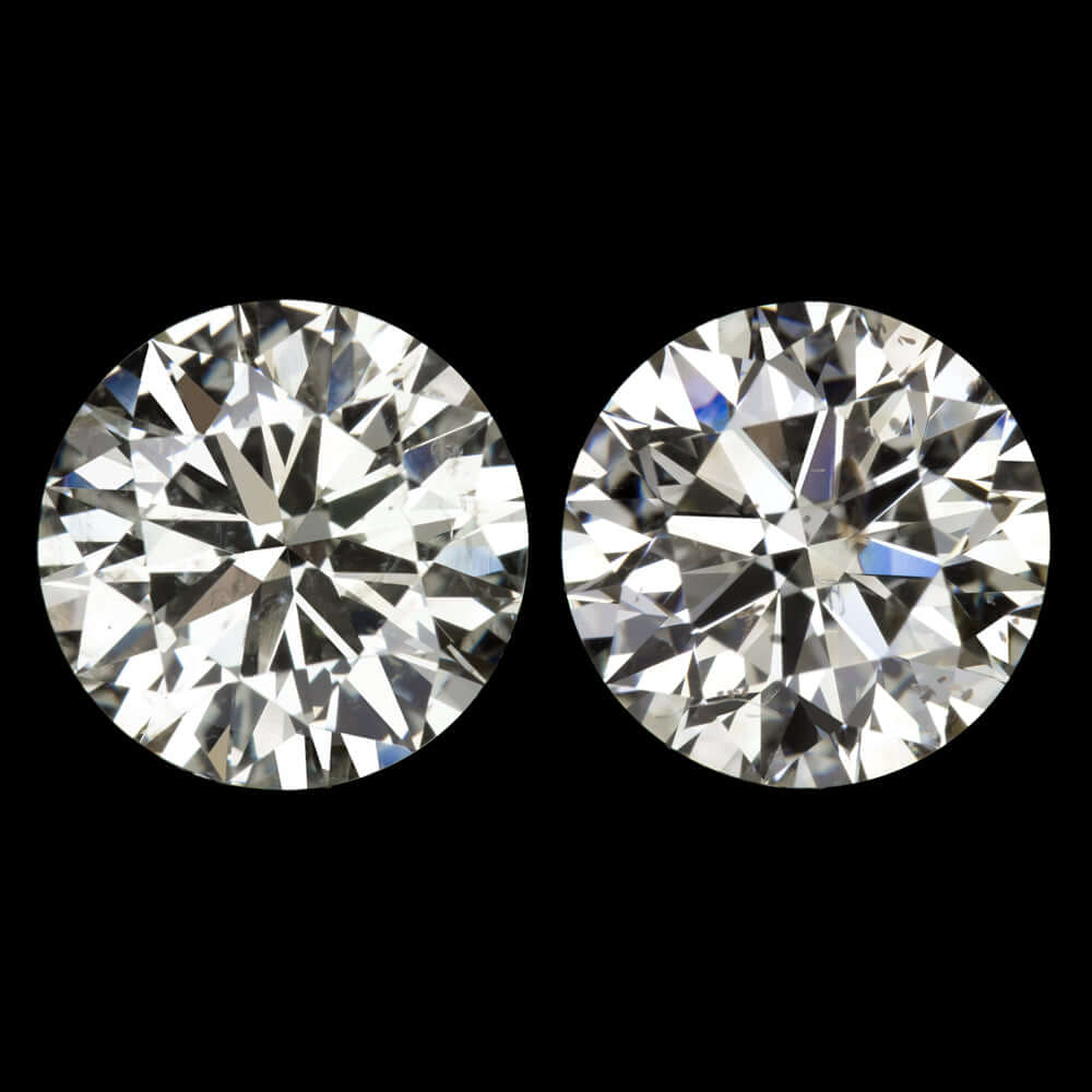 2.07ct EXCELLENT CUT NATURAL DIAMOND STUD EARRINGS WHITE CLEAN PAIR ROUND 2ct
