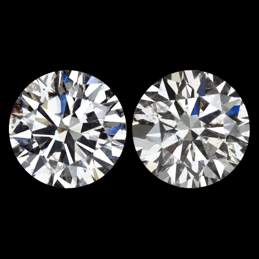 2.02ct VERY GOOD CUT NATURAL DIAMOND STUD EARRINGS WHITE CLEAN PAIR ROUND 2ct