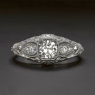 OLD EUROPEAN CUT DIAMOND ENGAGEMENT RING I SI2 VINTAGE STYLE ART DECO NATURAL Ivy & Rose