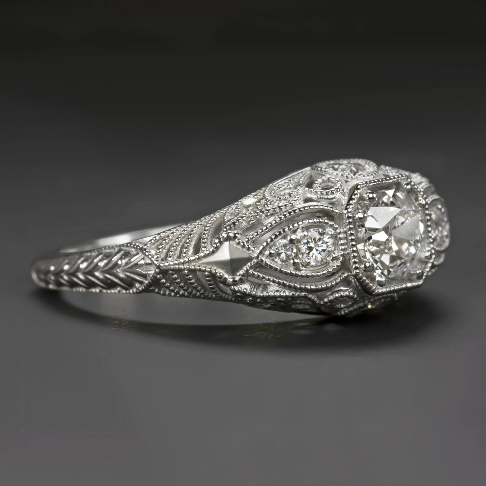 OLD EUROPEAN CUT DIAMOND ENGAGEMENT RING I SI2 VINTAGE STYLE ART DECO NATURAL Ivy & Rose