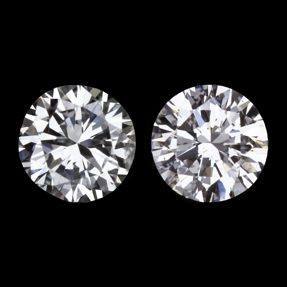 VERY GOOD CUT G-H SI1-SI2 DIAMOND STUD EARRINGS ROUND BRILLIANT PAIR 1/2 CARAT