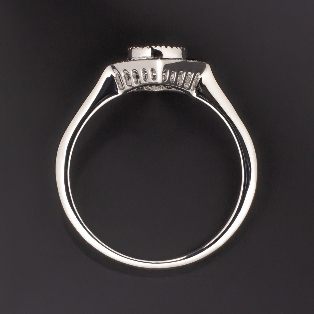 RUBY 5mm ROUND ENGAGEMENT RING SETTING SEMI MOUNT ART DECO STYLE CALIBRE CUT