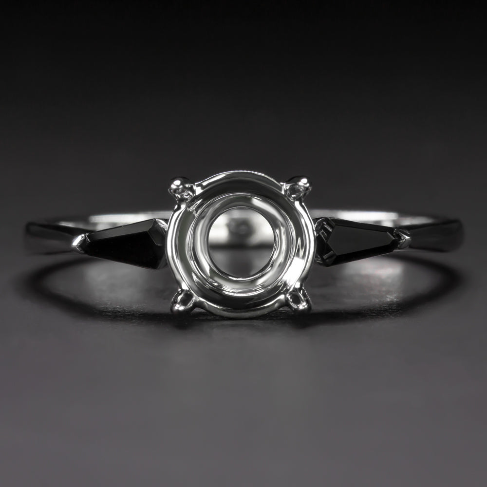 ONYX 6.5mm 6mm ROUND ENGAGEMENT RING SETTING KITE SHAPE GEOMETRIC MINIMALIST
