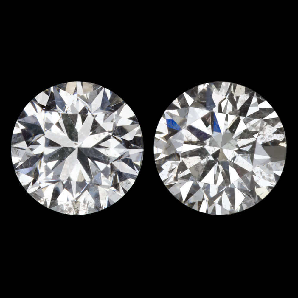 1.88ct VERY GOOD CUT NATURAL DIAMOND STUD EARRINGS ROUND BRILLIANT PAIR 2 CARAT