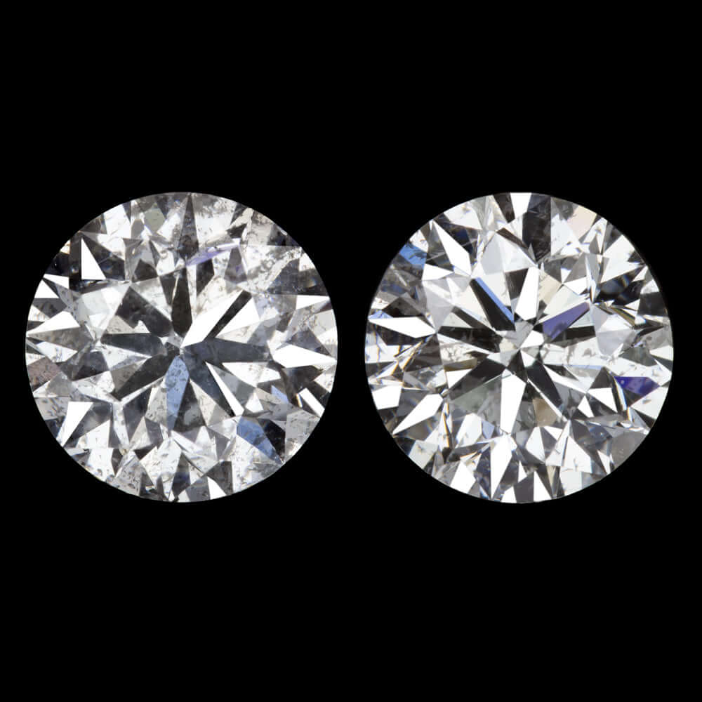 1.85ct EXCELLENT CUT DIAMOND STUD EARRINGS NATURAL ROUND BRILLIANT MATCHING PAIR