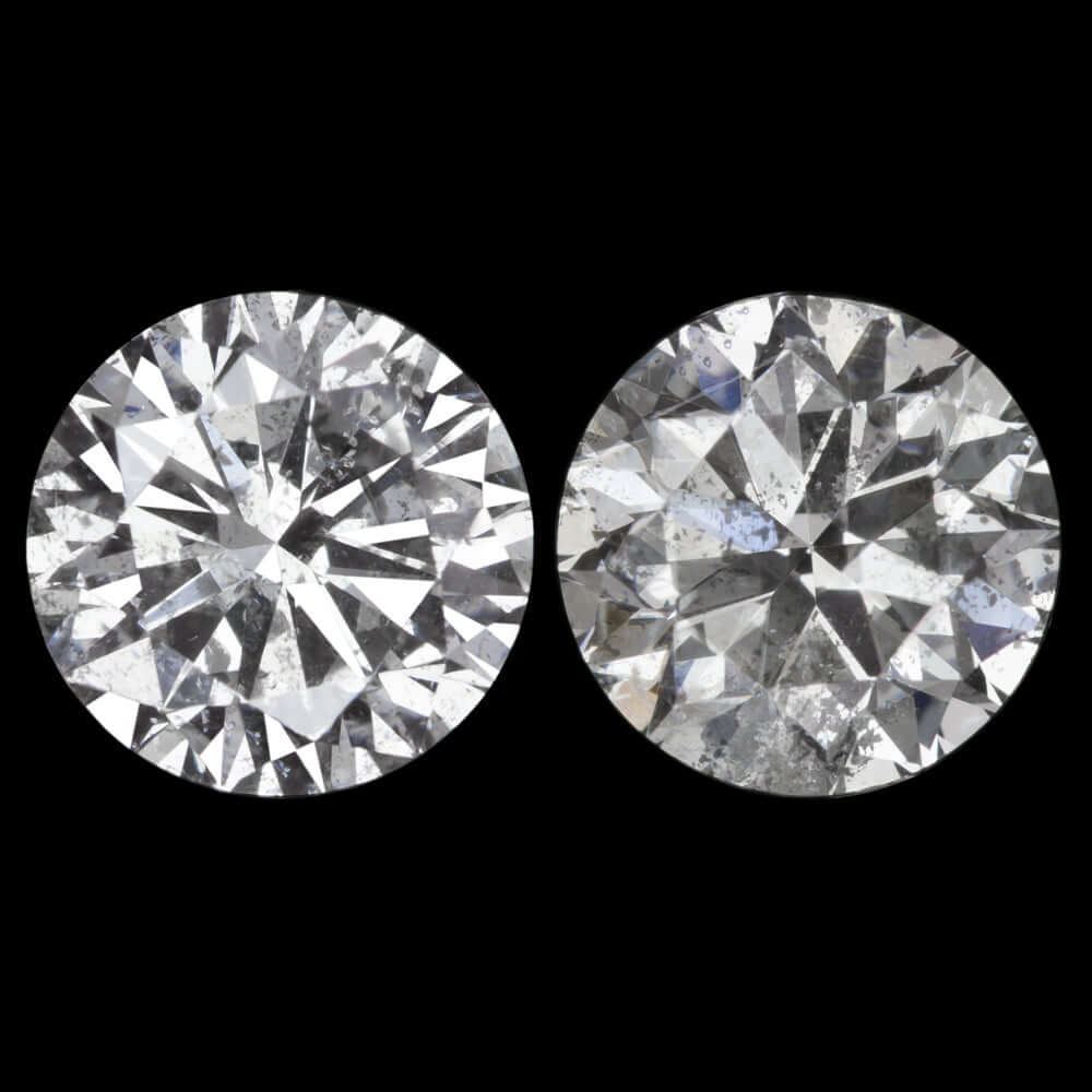 2.60c VERY GOOD CUT E-F COLOR DIAMOND STUD EARRINGS PAIR ROUND NATURAL 2.5 CARAT Ivy & Rose
