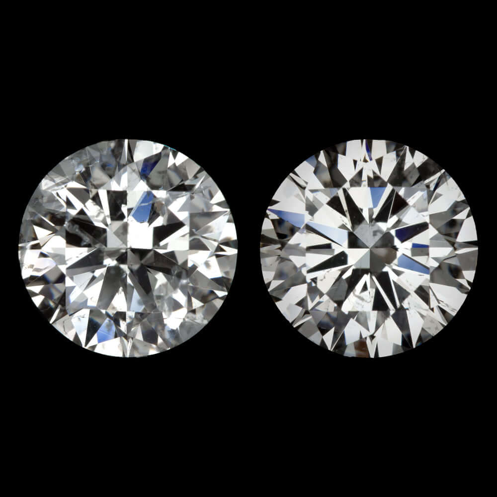 1.11ct F-G SI DIAMOND STUD EARRINGS NATURAL ROUND BRILLIANT CUT PAIR 1 CARAT 1ct