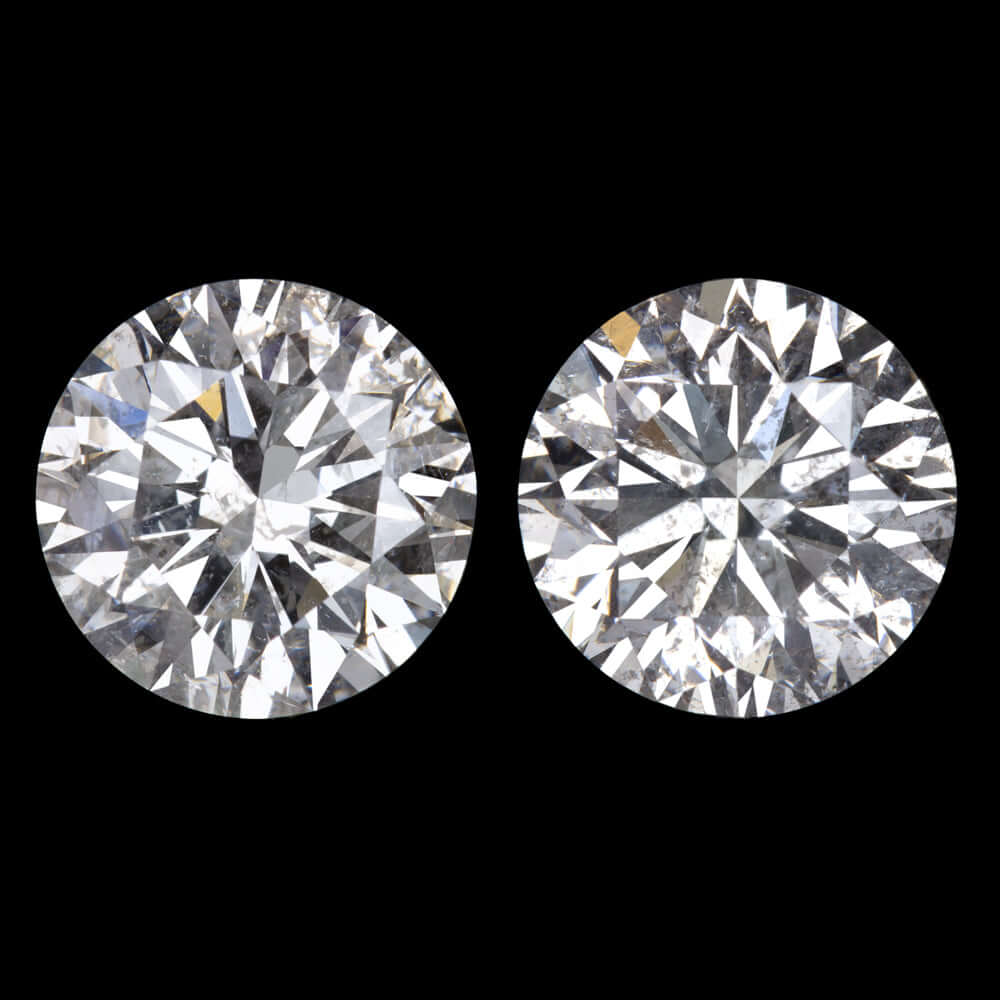 1.72ct VERY GOOD CUT DIAMOND STUD EARRINGS NATURAL ROUND BRILLIANT MATCHING PAIR