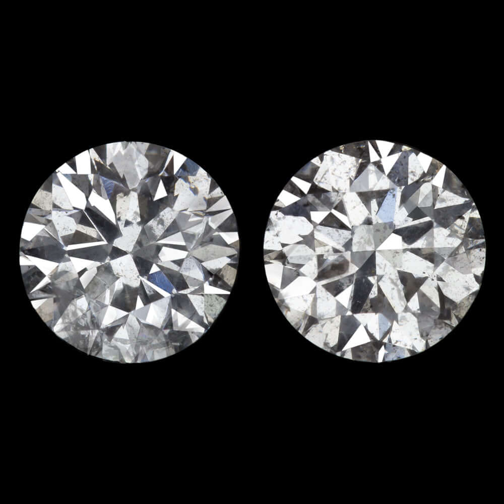 1.61ct VERY GOOD CUT DIAMOND STUD EARRINGS NATURAL ROUND BRILLIANT MATCHING PAIR