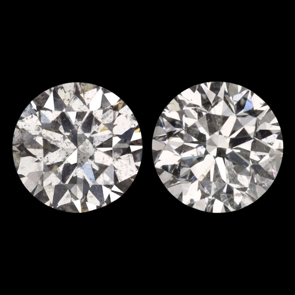 1.47ct VERY GOOD CUT DIAMOND STUD EARRINGS NATURAL ROUND BRILLIANT MATCHING PAIR