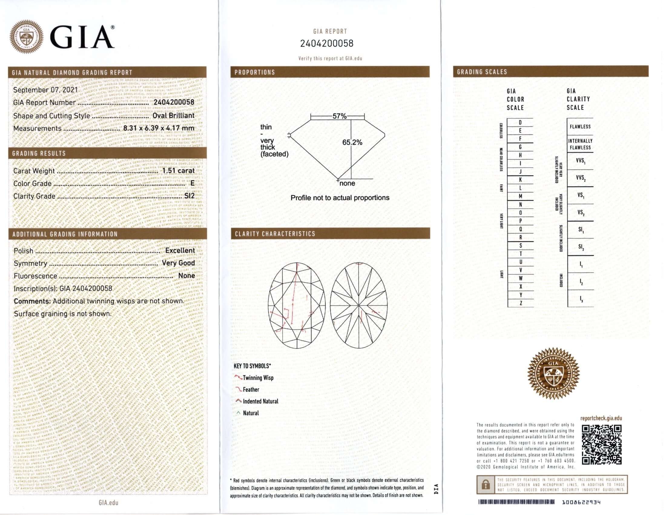 1.5 CARAT GIA CERTIFIED E SI2 OVAL CUT DIAMOND CLEAN NATURAL LOOSE COLORLESS