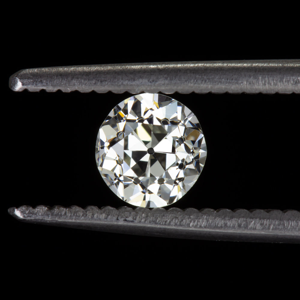 J VS1 .68ct OLD EUROPEAN CUT DIAMOND VINTAGE ANTIQUE ENGAGEMENT ESTATE 2/3 CARAT