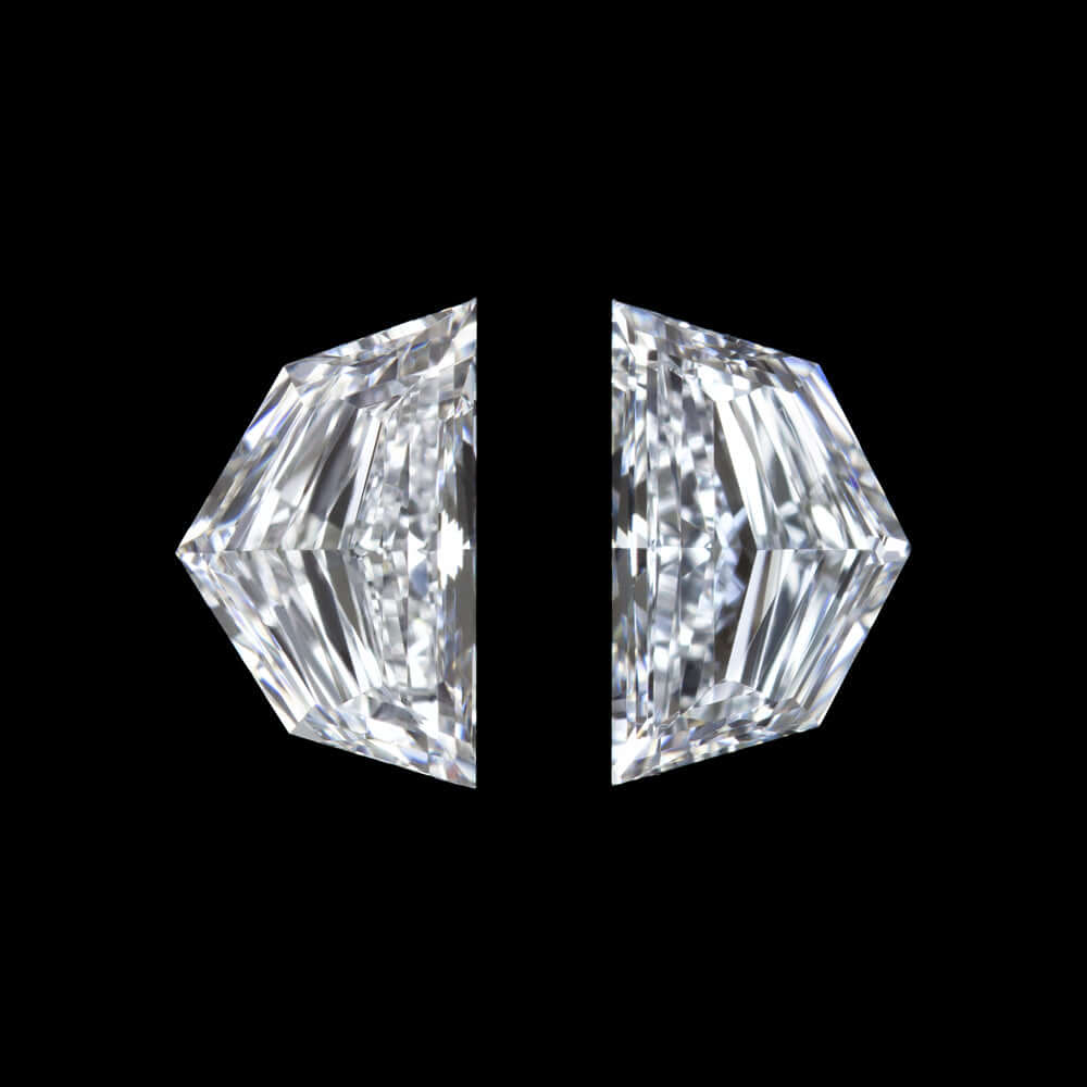 E VVS-VS CADILLAC CUT DIAMOND MATCHING PAIR .65ct EPAULETTE STUD EARRINGS ACCENT