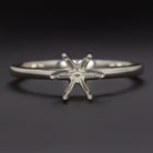 SOLITAIRE ENGAGEMENT RING SETTING 6.3mm 6 PRONG ROUND CUT WHITE GOLD SEMI MOUNT